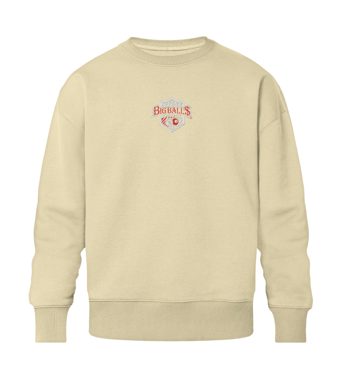 Big Ball'$ Society White/ Red Relaxed Sweatshirt mit Stick