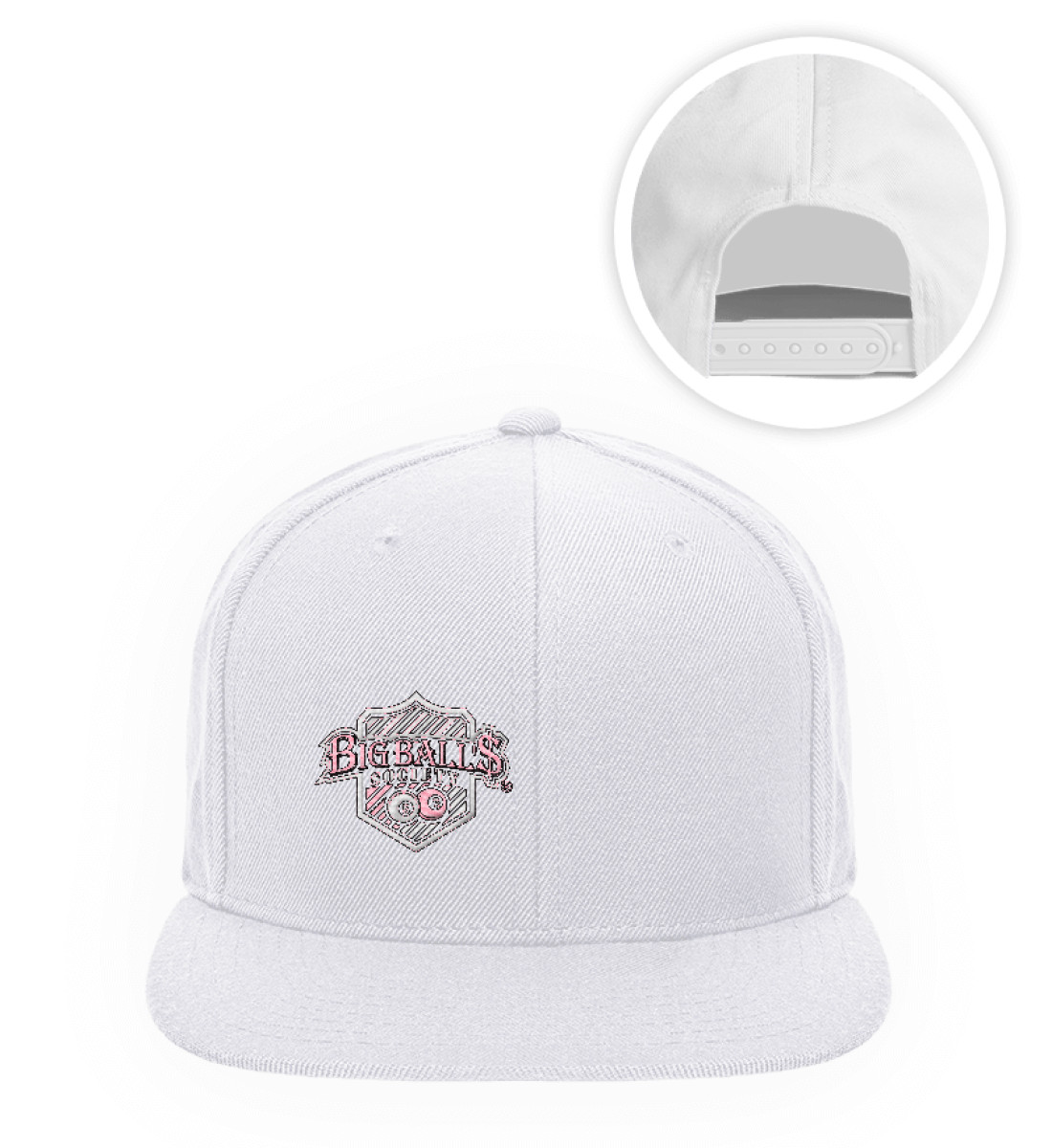 Big Ball'$ Society Pink/ White Premium Snapback mit Stick