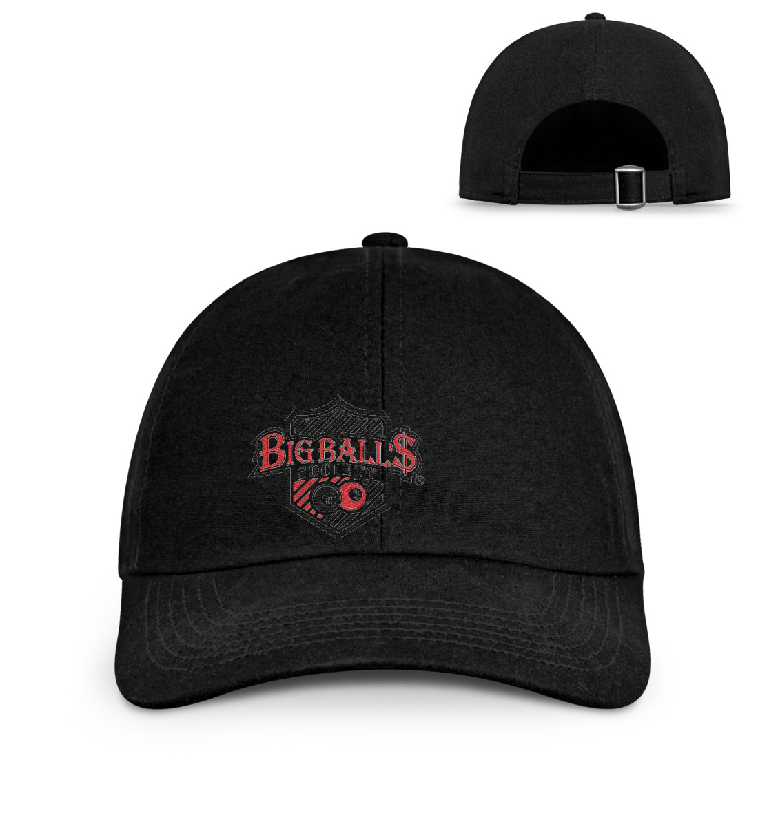 Big Ball'$ Society Premium Gestickt - Organic Baseball Cap with Embroidery