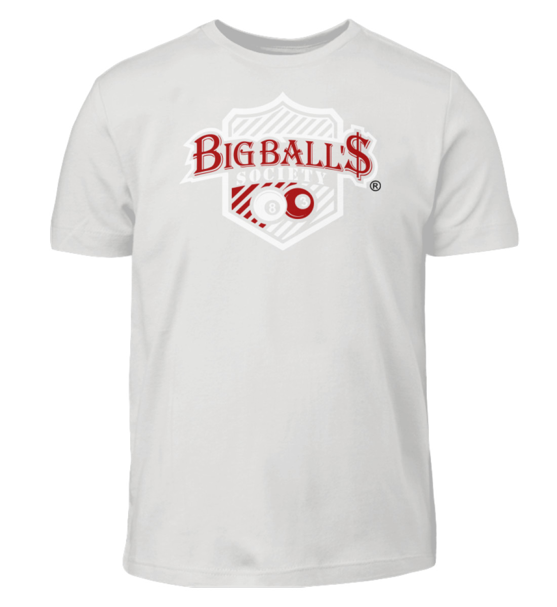 Big Ball'$ Society Logo white/red $elfmade  - Kinder T-Shirt