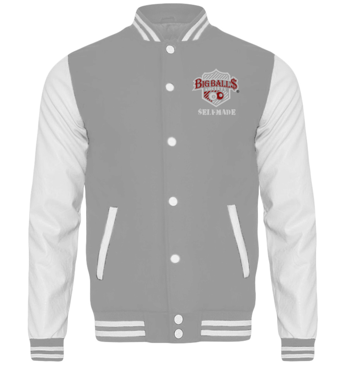 $elfmade White/ Red by Big Ball'$ Society  - College Sweatjacke