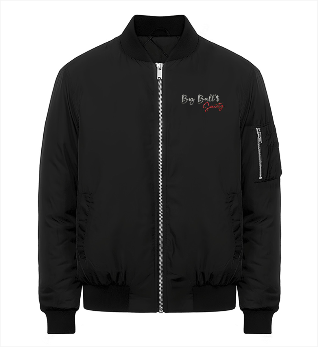 Big Ball'$ Society White/ Red Bomberjacke mit Stick